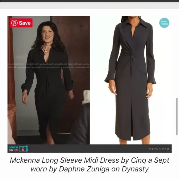 Cinq À Sept Mckenna Long Sleeve Midi Dress Size 6 - Picture 16 of 16